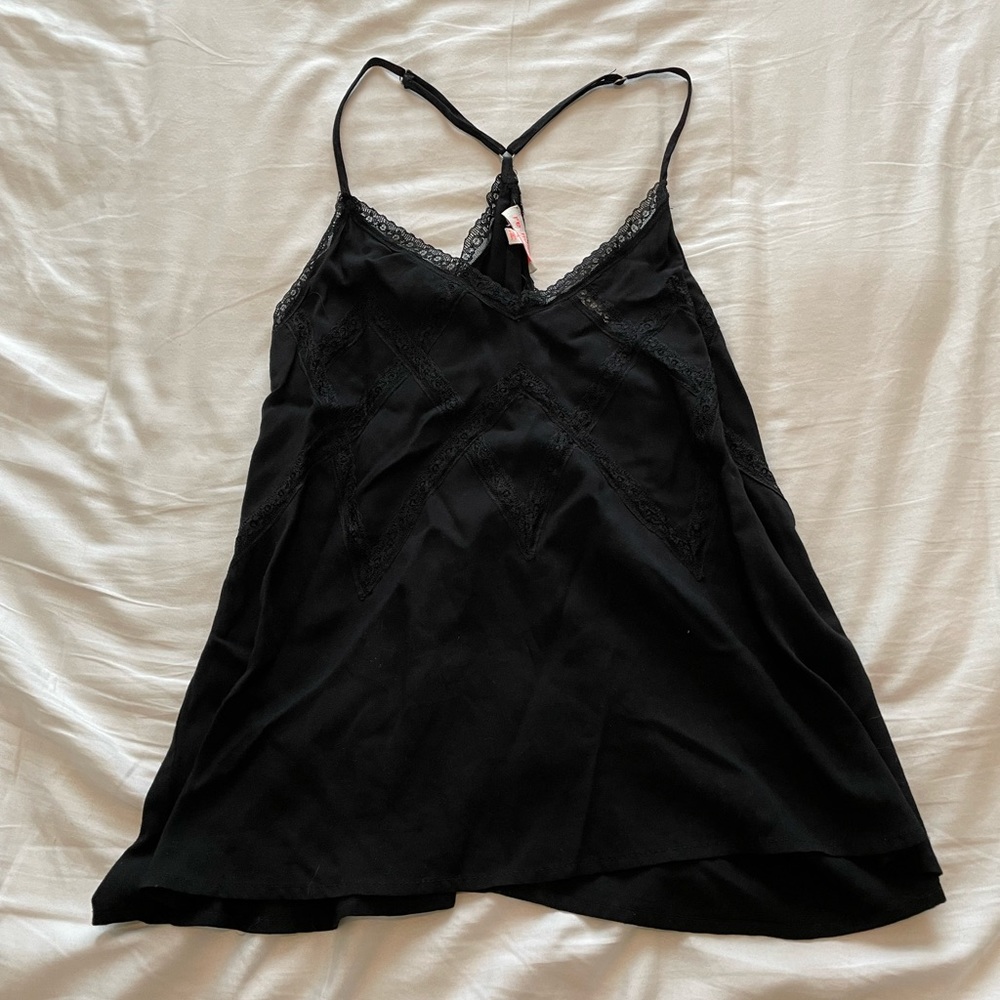 Lacey black tank top